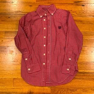 Kids Size 8 Chaps Red plaid long sleeve button down. Excellent condition.